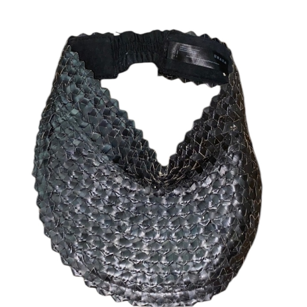 Black Woven Visor Hat – Palm Leaf Sun Visor, Summer Hat, Wide Brim Black Visor
